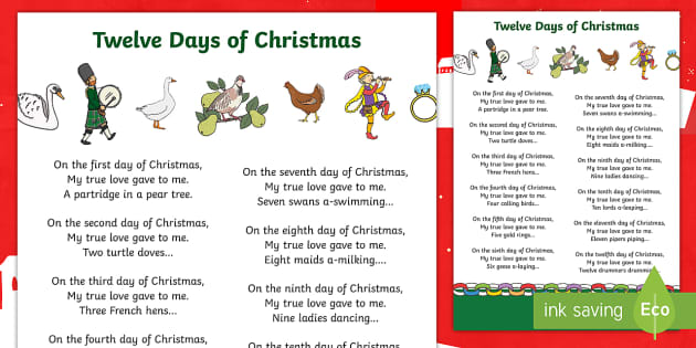 12 Days Of Christmas Lyrics Printable: A Festive Guide To A Beloved Carol