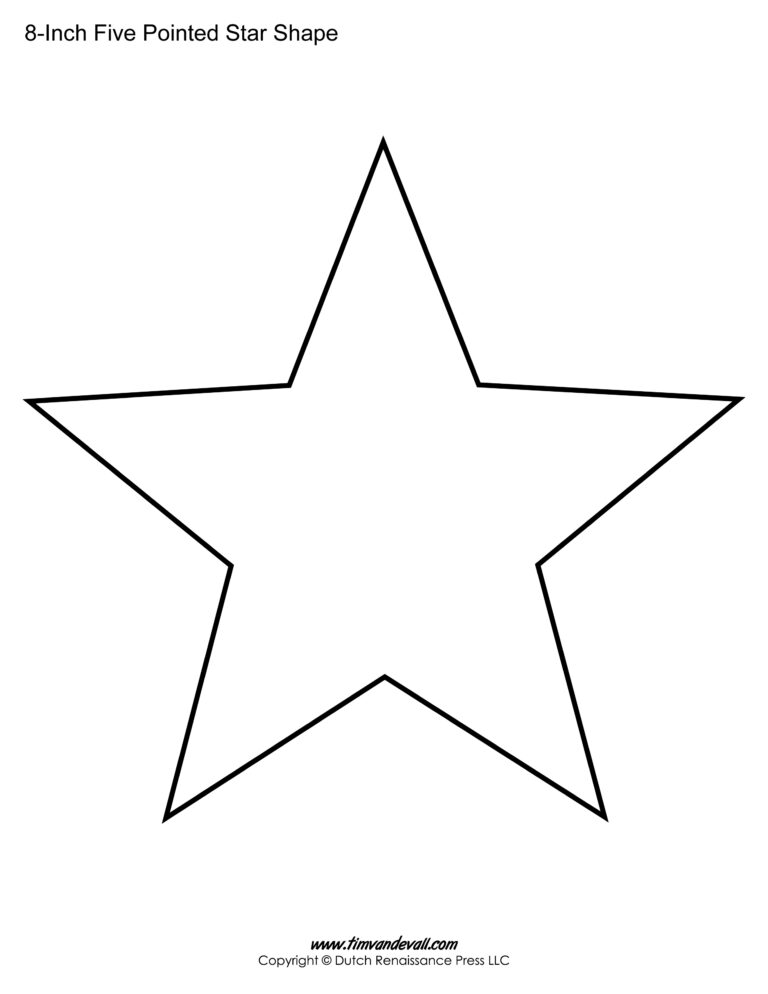 5 Pointed Star Template Free Printable 500