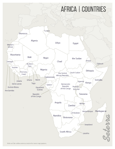 Africa Map Printable Pdf Free Download