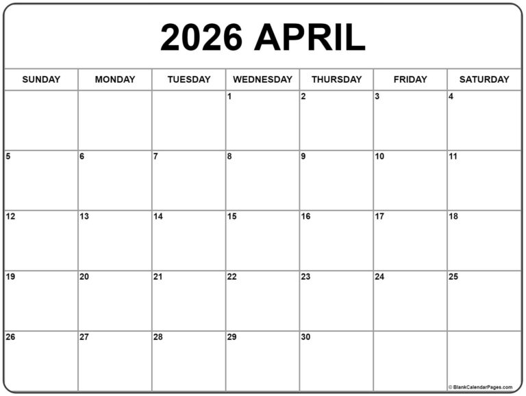 April Printable Calendar 2026: Your Ultimate Planner for a Productive Year