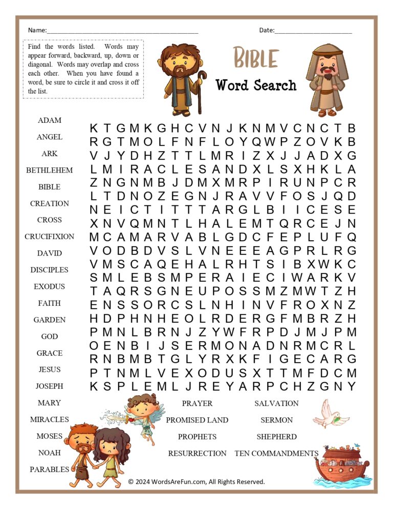 Bible Word Puzzles Printable: An Engaging Way to Learn and Grow