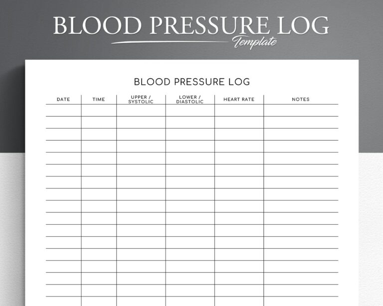 Blood Pressure Log Printable: Your Essential Guide to Track and Manage Your Health