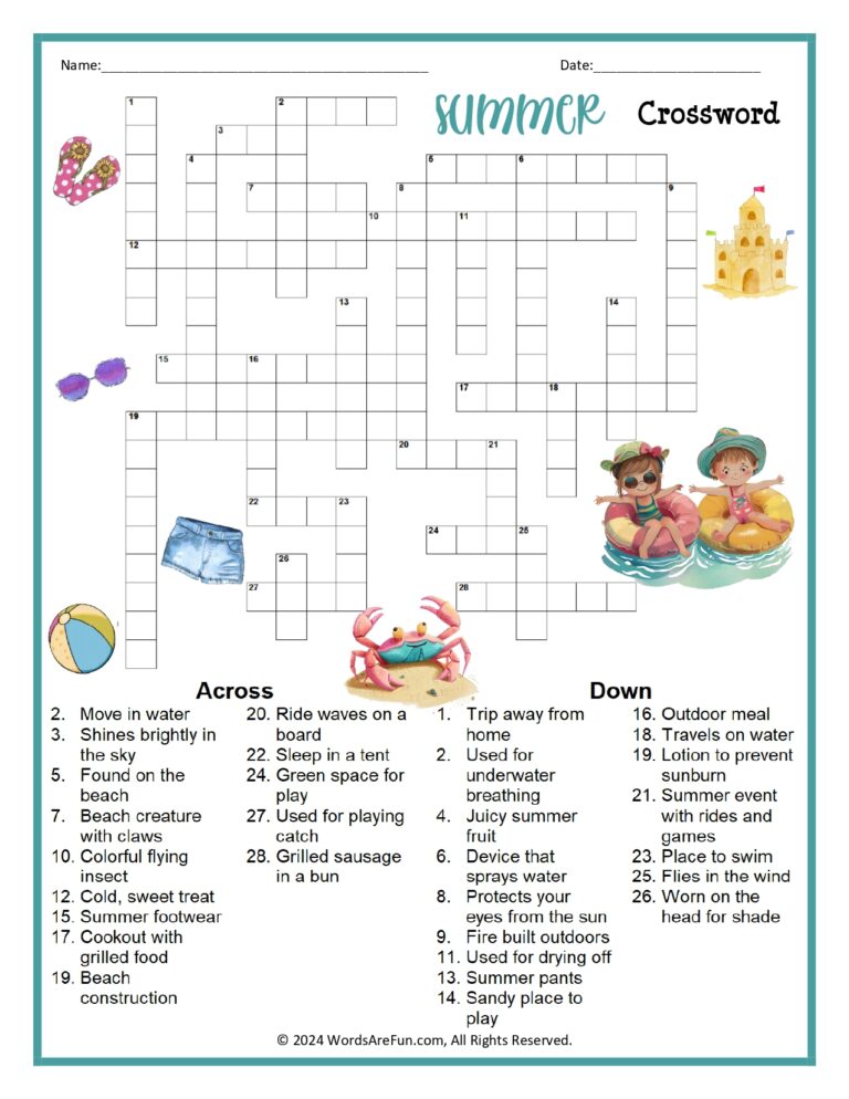 Children’s Crossword Printables: Engage Young Minds with Fun and Educational Puzzles