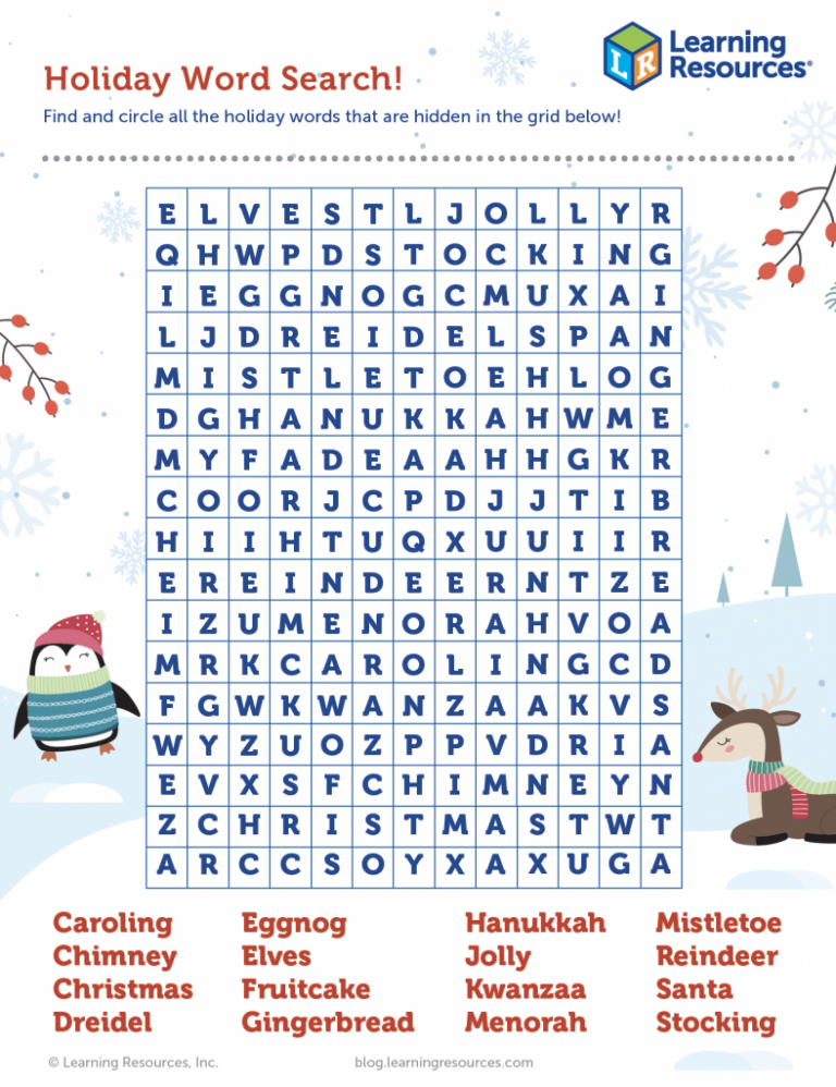 Christmas Word Search Printables: A Festive Way to Learn