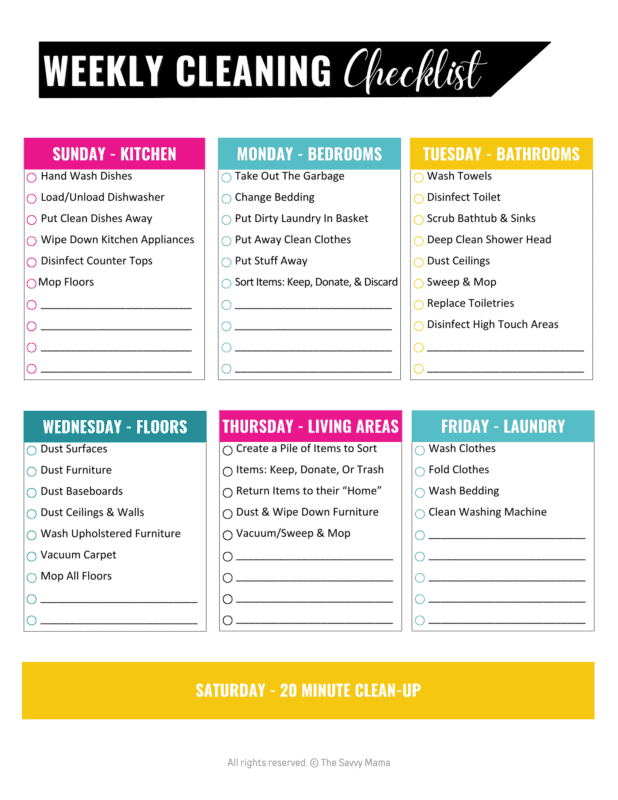 Cleaning Chart Printable: A Comprehensive Guide to Streamlining Your Cleaning Routine