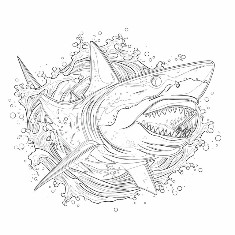 Coloring Pages Of Sharks Printable: Dive Into a World of Marine Wonder