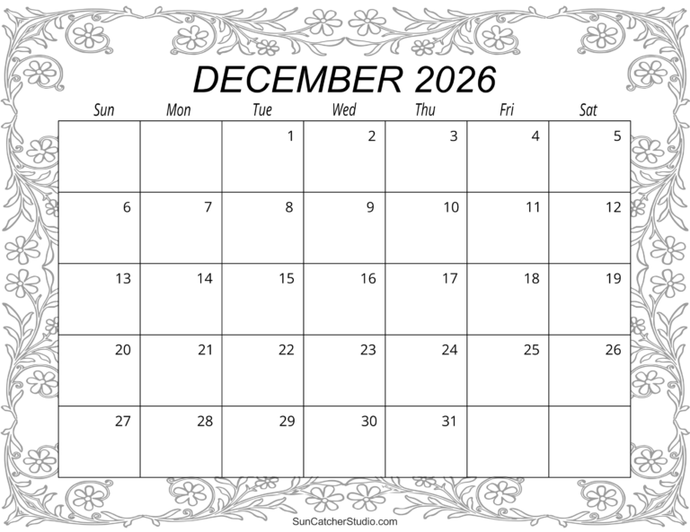 Dec 2026 Calendar Printable: Your Essential Guide to Staying Organized