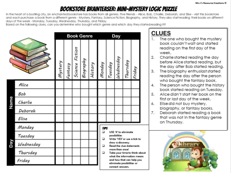 Deduction Puzzles Printable: A Journey of Logic and Wit