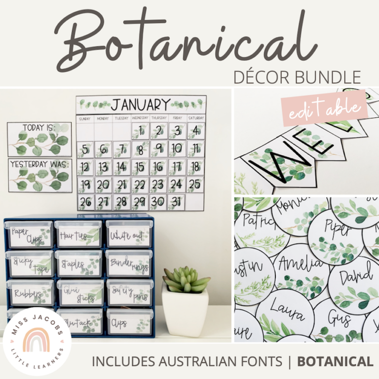 Elegant Botanical Printables: Enhance Your Classroom with Nature’s Beauty