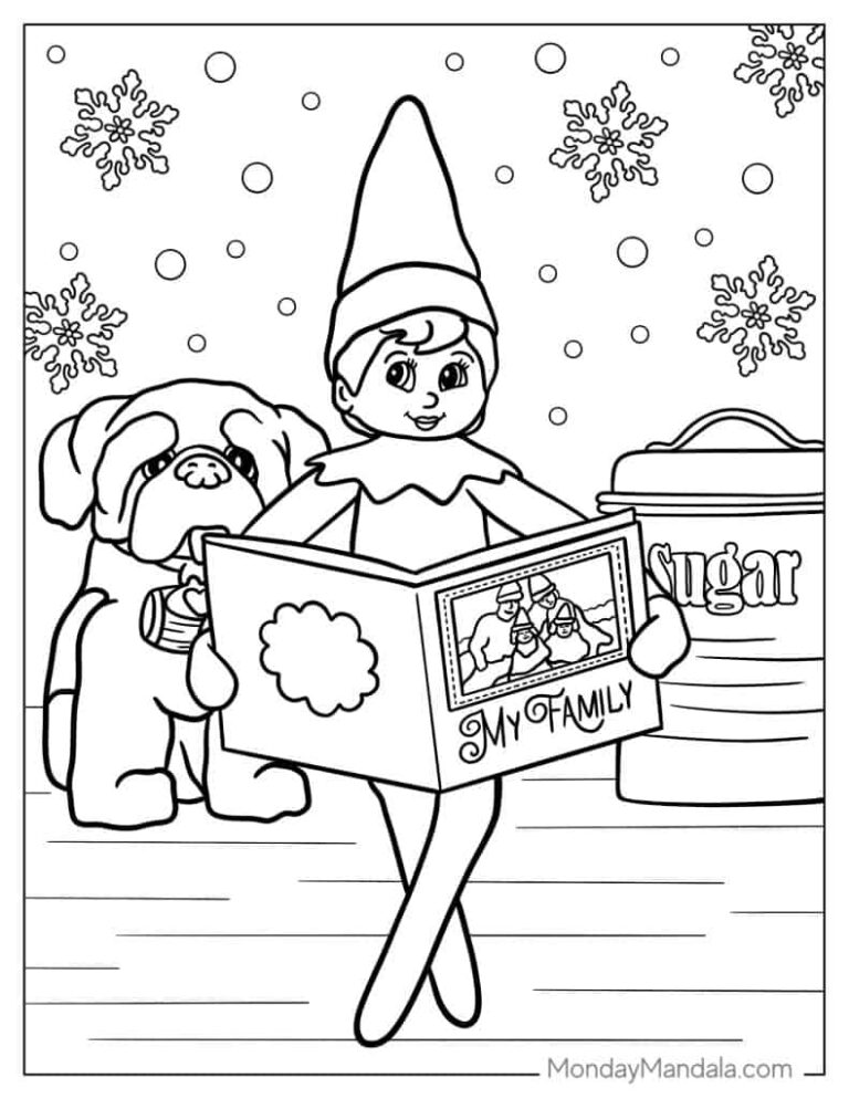 Elf On The Shelf Coloring Pages Printable