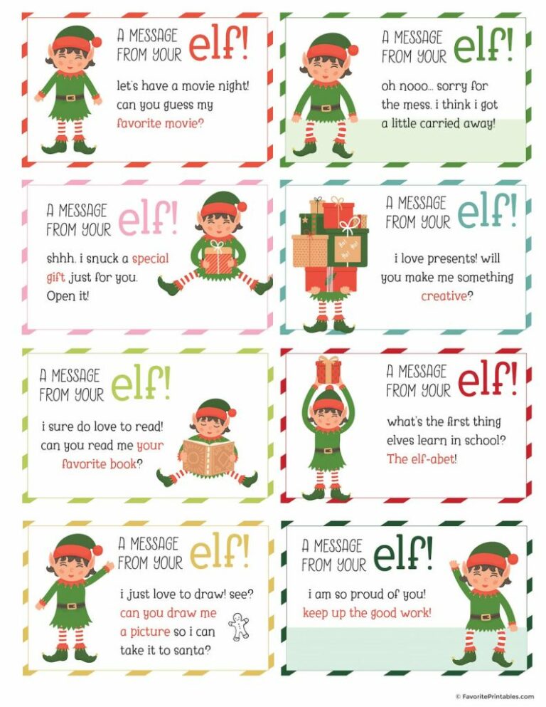 Elf On The Shelf Notes Printable: Your Guide to Holiday Magic