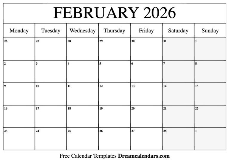 Feb 2026 Calendar Printable: Your Essential Planning Companion