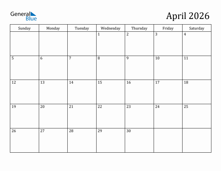 Free Printable Calendar April 2026: Plan Your Month with Ease