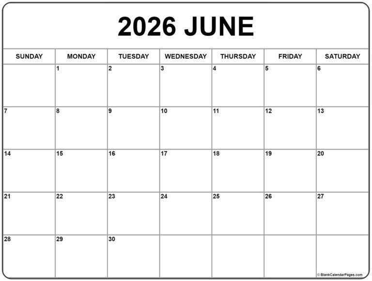 Free Printable Calendar June 2026: Plan Your Month Effectively