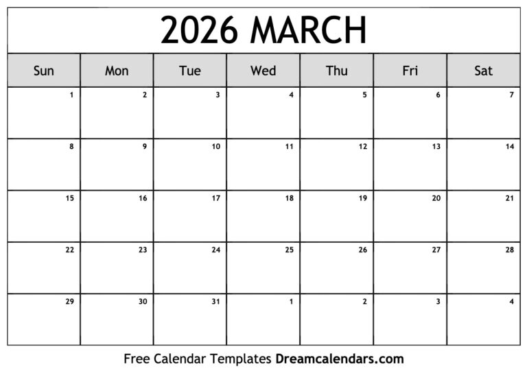 Free Printable Calendar March 2026: Design, Customization, and Sharing