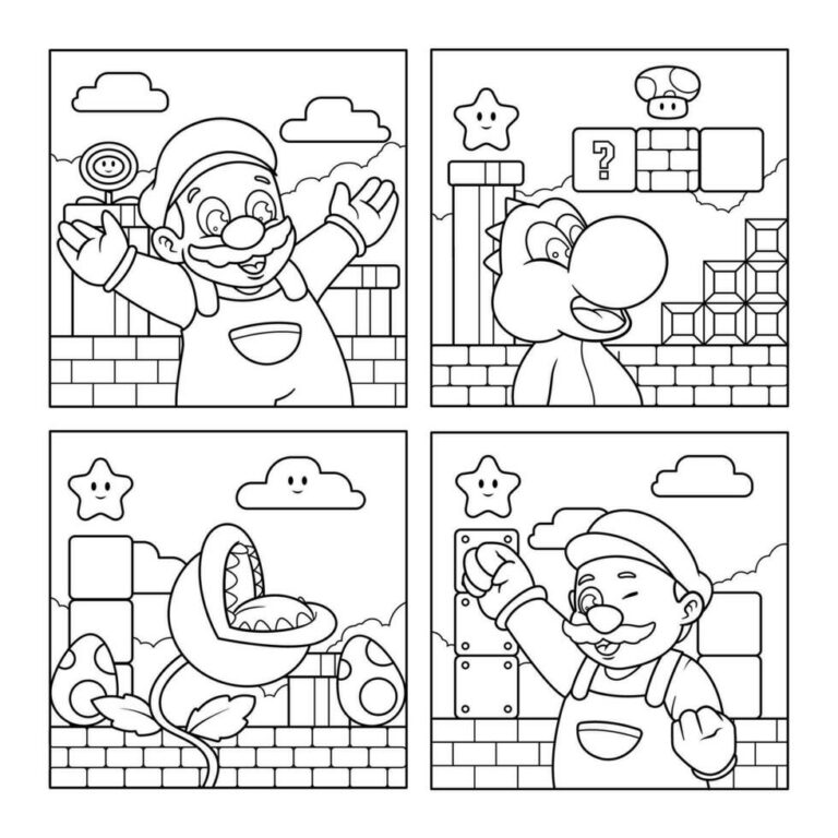 Free Printable Coloring Pages Mario: Immerse Your Kids in the World of the Beloved Plumber