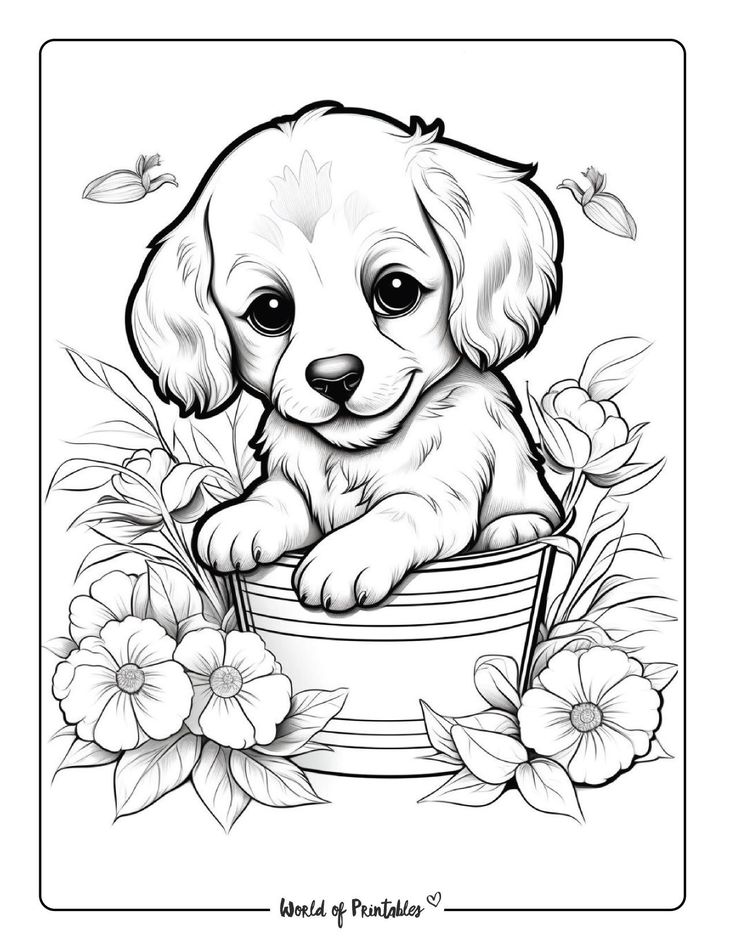 Free Printable Puppy Coloring Pages for Kids and Adults