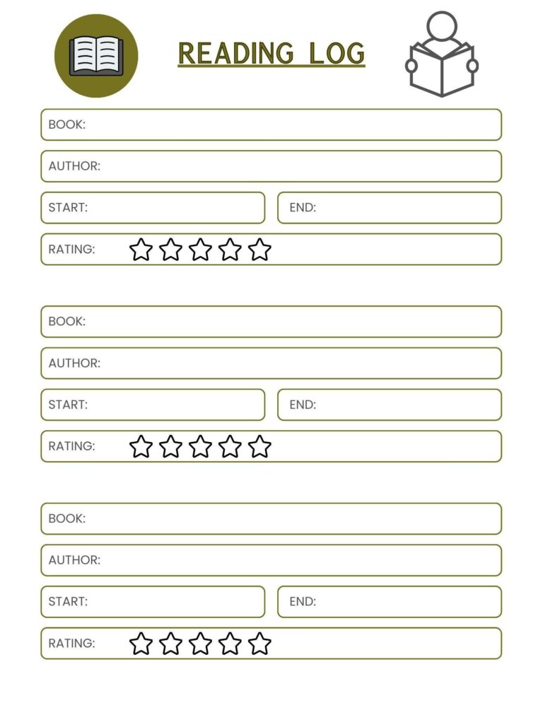 Free Printable Reading Log: A Guide to Tracking Your Literary Journey