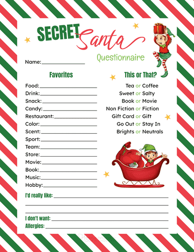 Free Printable Secret Santa Questions: The Ultimate Guide to Festive Gift-Giving