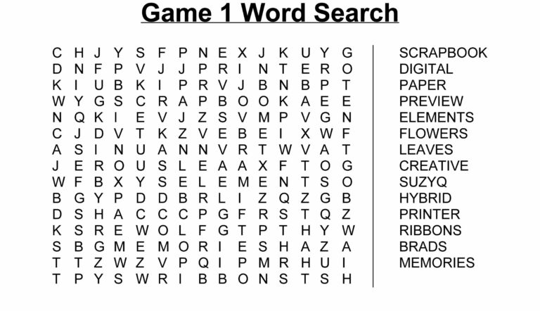 Free Printable Word Searches Large Print: Enhancing Cognitive Skills and Enjoyment