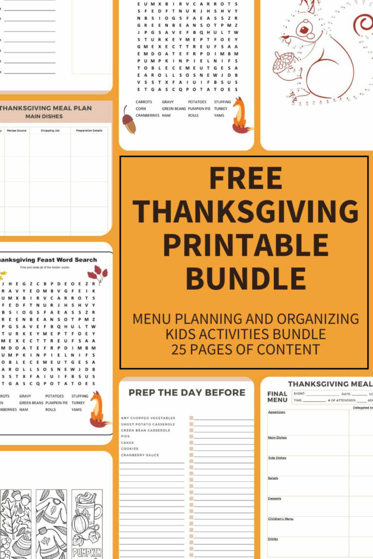 Free Printables for a Festive Thanksgiving Celebration