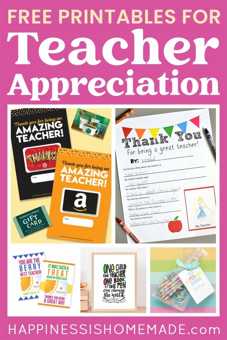 Free Teacher Appreciation Printables: Expressing Gratitude with Creativity