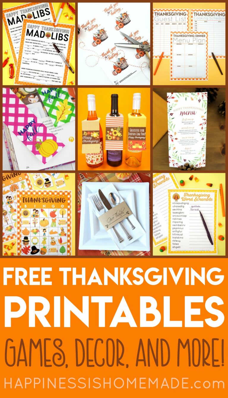 Free Thanksgiving Printables: Add Festive Charm to Your Holiday