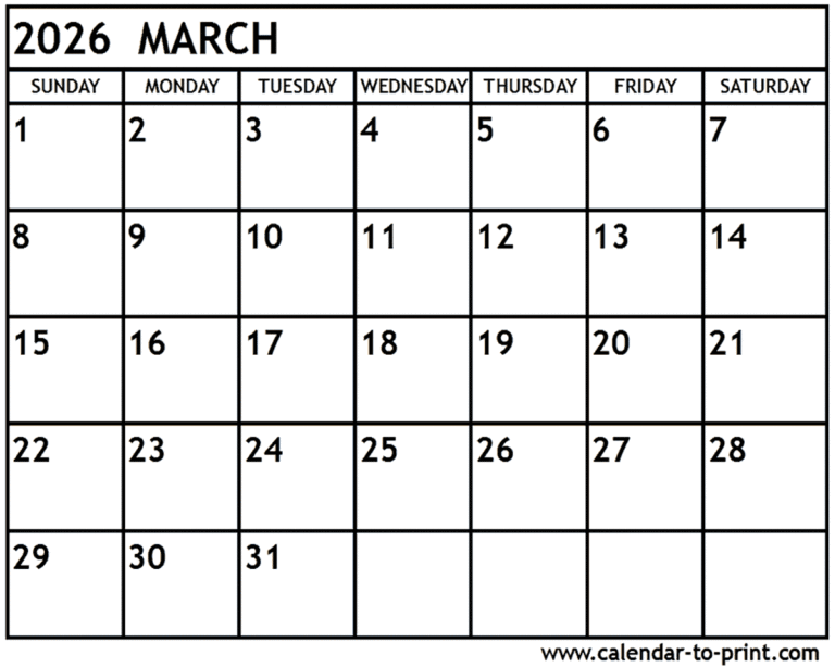 March 2026 Printable Calendar: Your Guide to a Productive and Organized Month