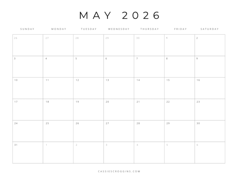 May Calendar 2026 Printable: A Comprehensive Guide for Planning and Organization