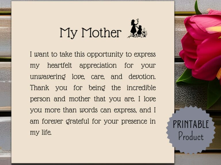 Mother’s Day Card Printable: A Heartfelt Expression of Love