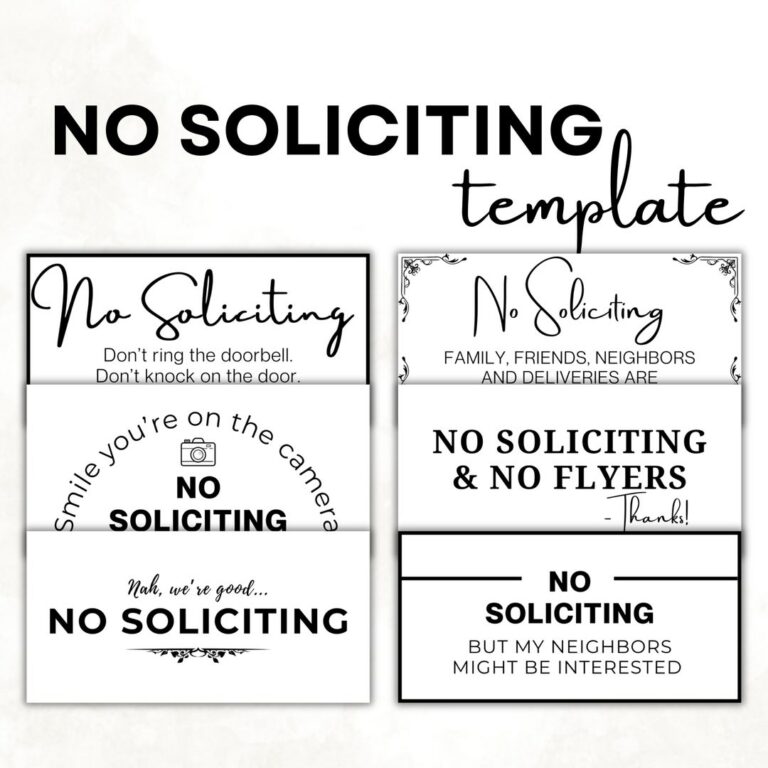 No Soliciting Sign Printable: A Comprehensive Guide to Keep Unwanted Visitors Away