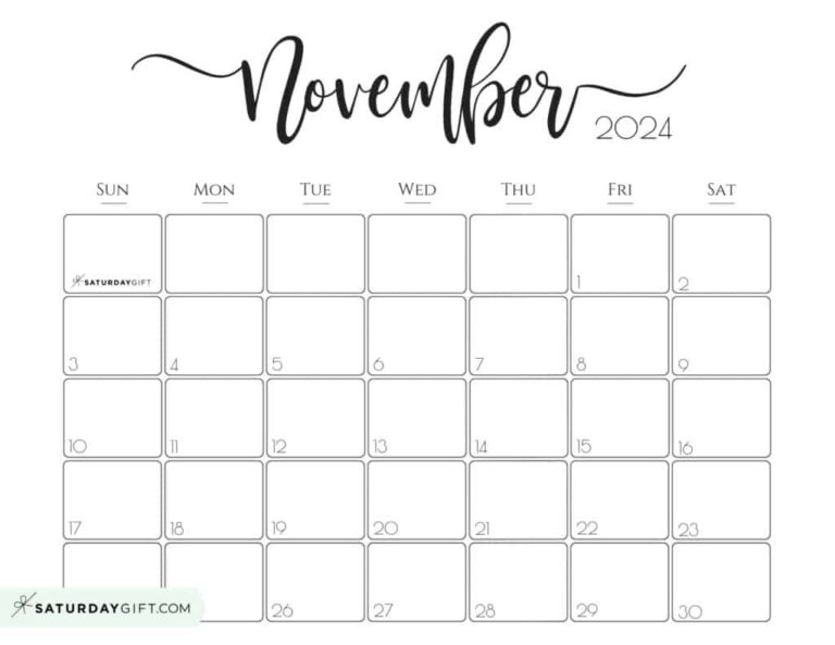 November Calendar Printables: Stay Organized and Productive