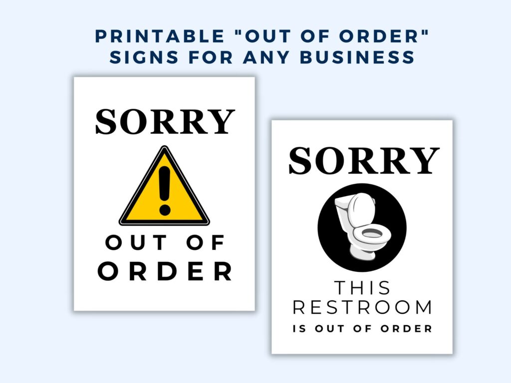 Out of Order Sign Printable: A Comprehensive Guide to Customizable and ...