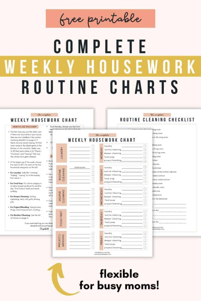 Pdf Free Printable Chore Charts: A Guide to Keeping Your Home Tidy