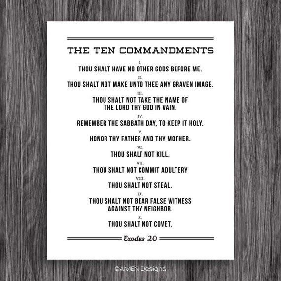 Printable 10 Commandments: A Guide to Design, Customization, and Educational Applications