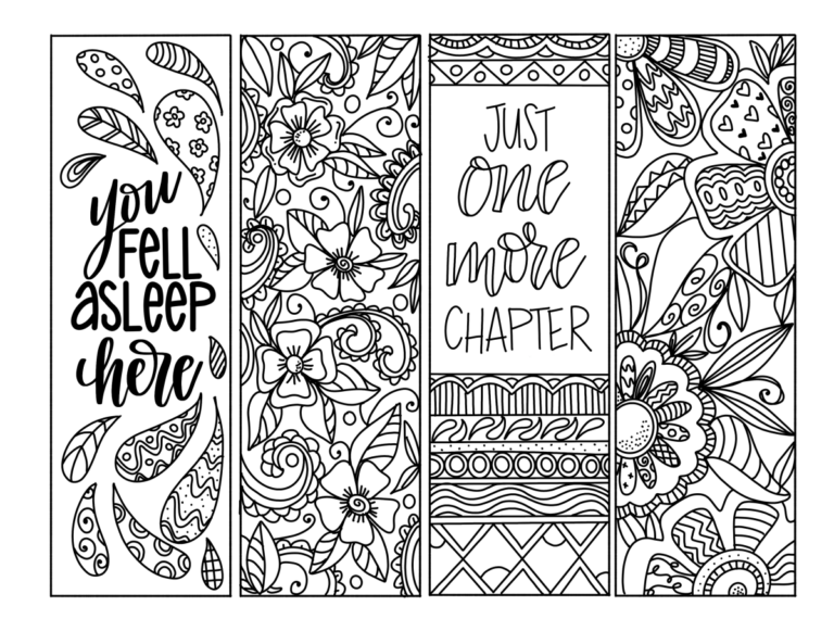 Printable Bookmarks To Color: A Creative and Relaxing Pastime