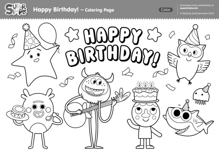 Printable Coloring Pages Happy Birthday: Creative Fun for Kids