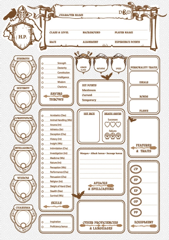 Printable D&D Character Sheets: Elevate Your Role-Playing Experience