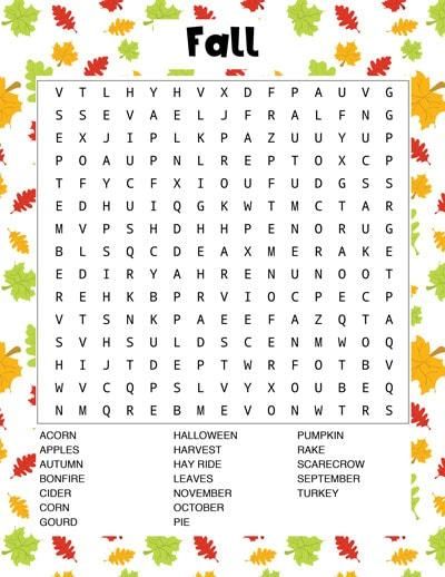 Printable Fall Word Search: An Autumnal Adventure for Learning and Fun