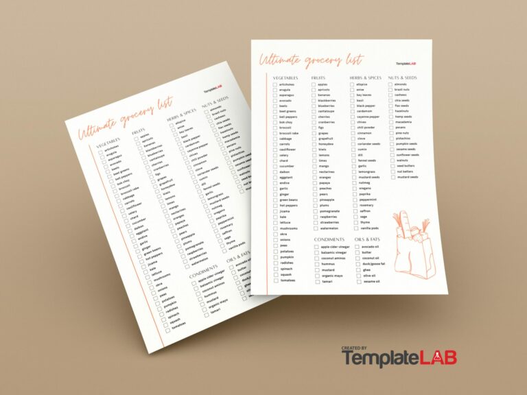 Printable Grocery Shopping List Template: The Ultimate Guide to Streamlining Your Shopping