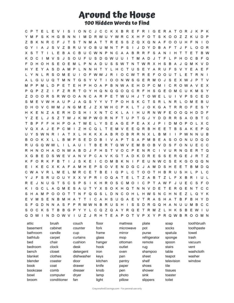 Printable Hard Word Searches: A Challenging and Rewarding Puzzle Experience