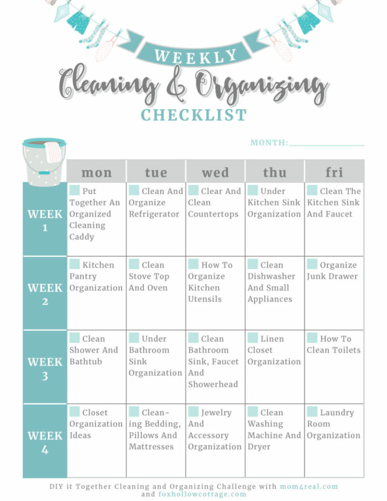 Printable Housework Schedule: The Ultimate Guide to an Organized Home