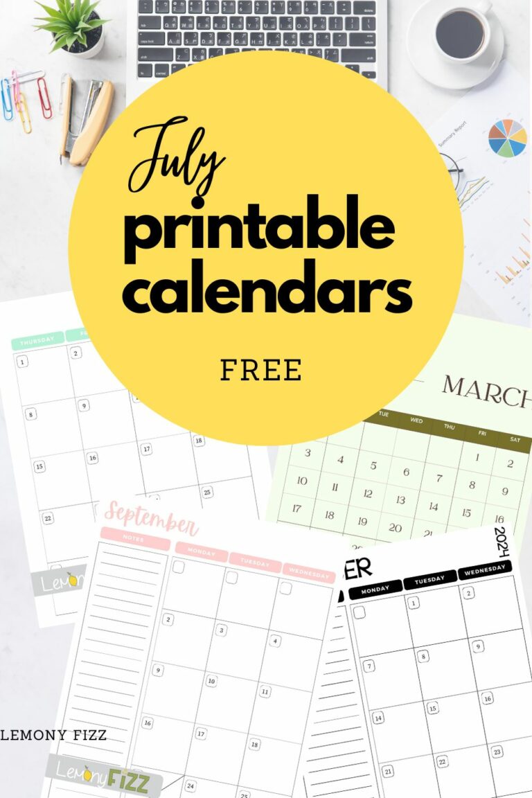 Printable July Calendar: Your Essential Guide to Staying Organized