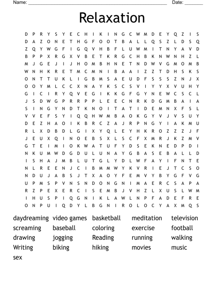 Printable Large Print Word Search Puzzles: Unlocking Cognitive Benefits and Relaxation