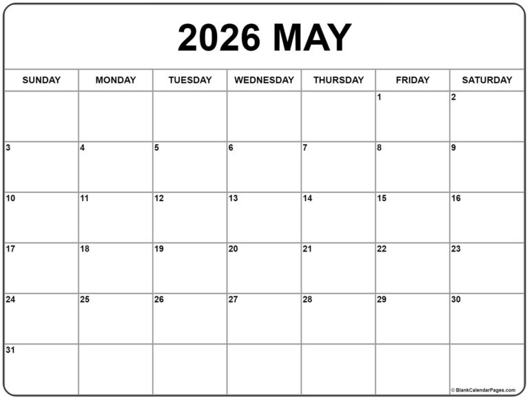 Printable May 2026 Calendar: Your Guide to Organization and Productivity