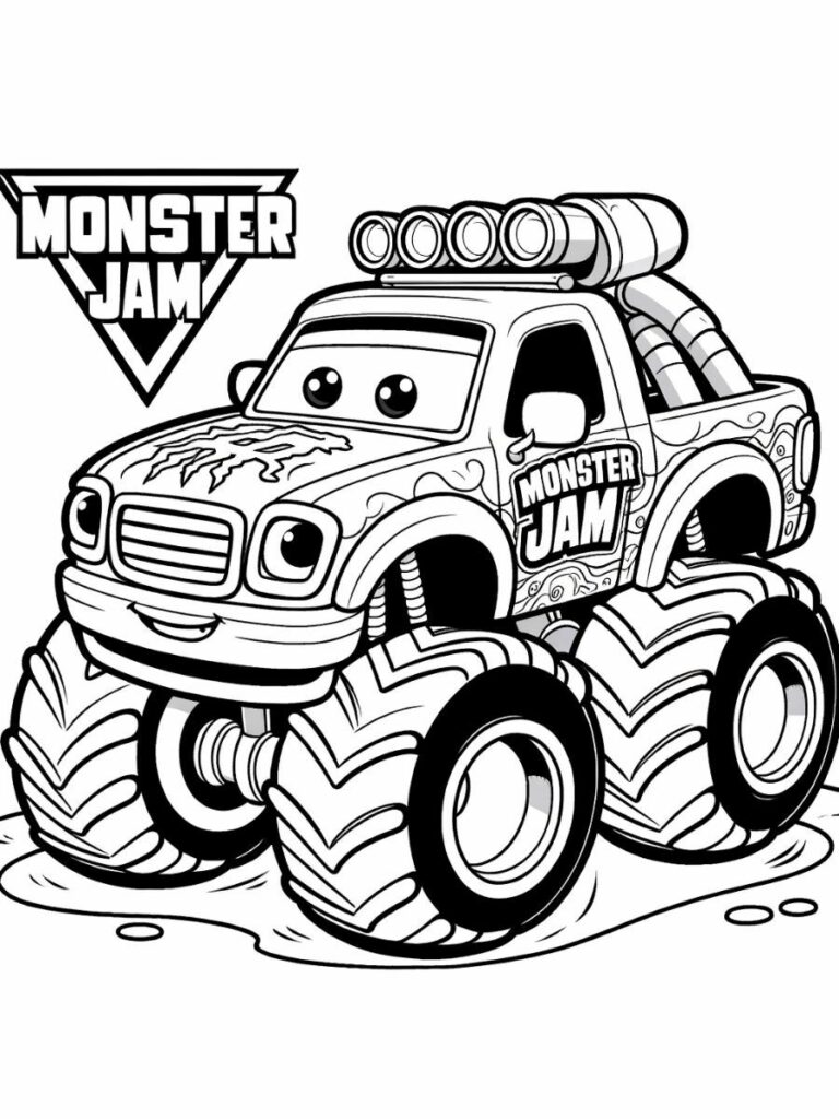 Printable Monster Truck Colouring Pages: Unleash Your Inner Artist