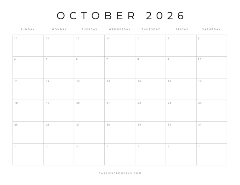 Printable October 2026 Calendar: A Comprehensive Guide to Planning Your Month