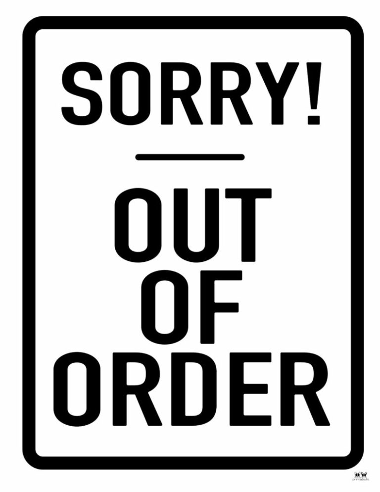 Printable Out Of Order Signs: A Comprehensive Guide