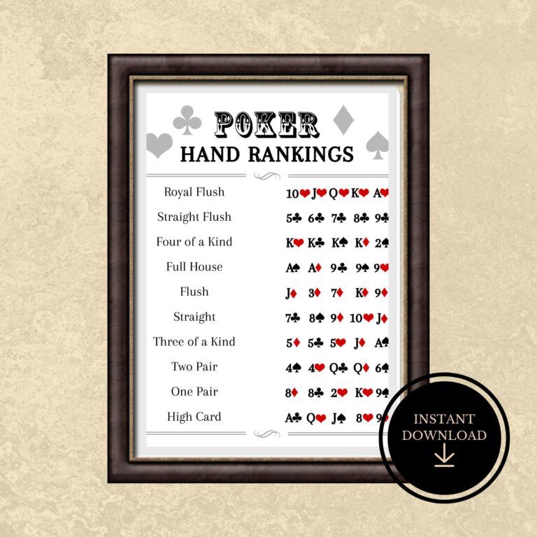 Printable Poker Hands: A Comprehensive Guide to Enhancing Your Poker Experience