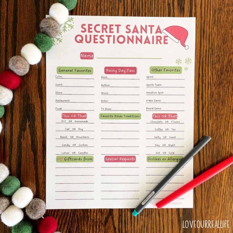 Printable Secret Santa Form: A Guide to Creating and Using an Effective Form